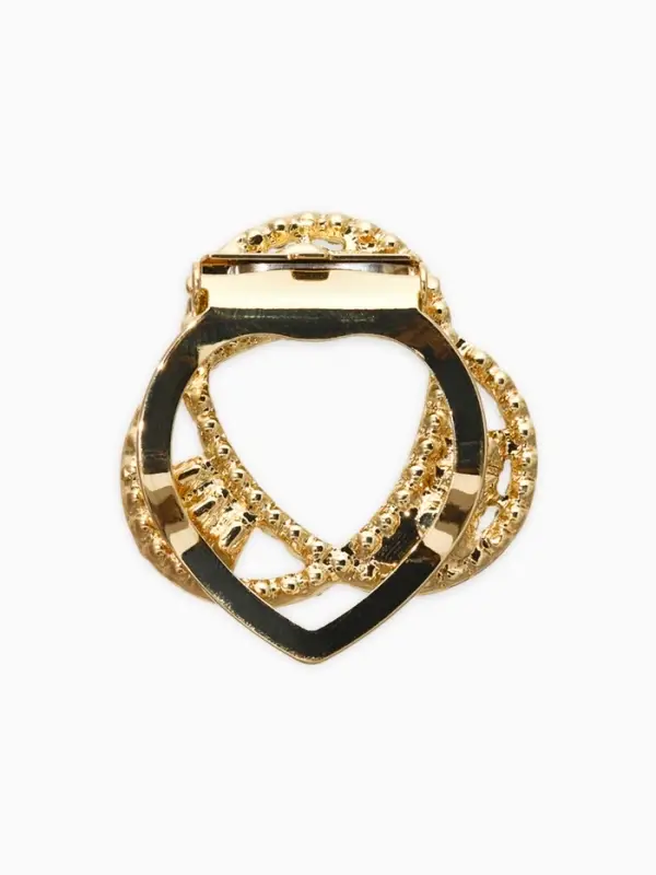 Зажим для платка "Узоры" три нити, цвет белый в золоте