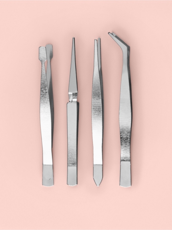 Набор пинцетов для рукоделия, 11.7/12.3/11.2/11.9, цвет серебристый