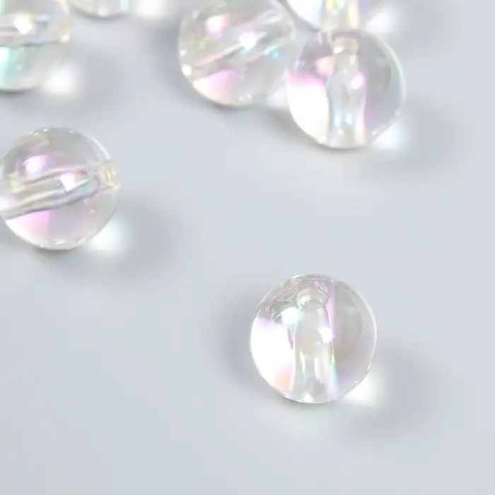 Бусина пластик для творчества "Перламутр прозрачный" 2х2х2 см