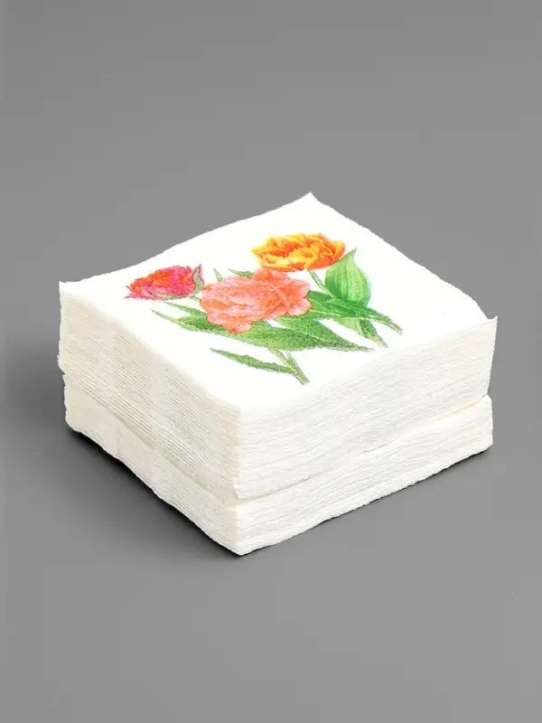 Салфетки бумажные Гармония цвета многоцветие "Тюльпаны", 24*24 см 50 листов