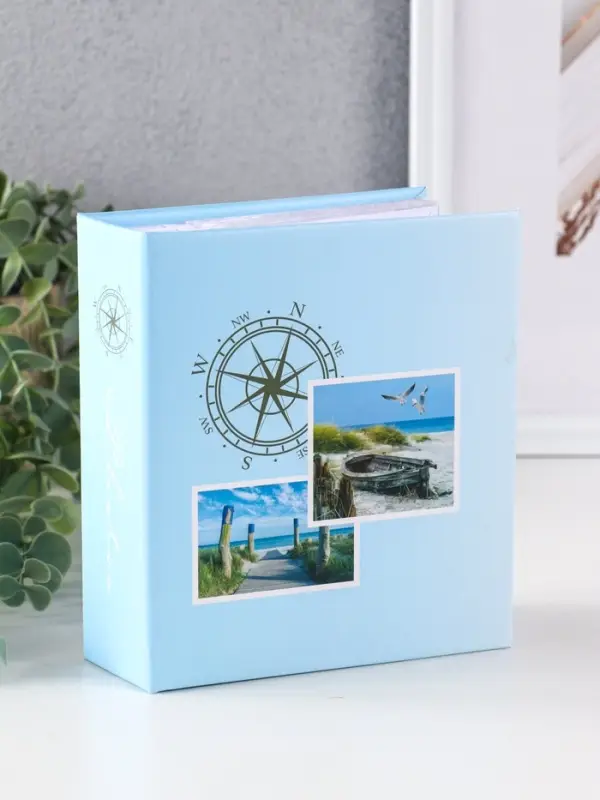 Фотоальбом 100 фото "Путешествия" 10X15см, бум.карм.с мемо, клеевой пер-т