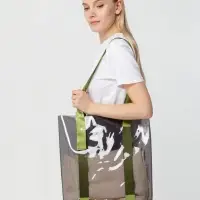 Шопер Clear Fest, прозрачный серый с зелеными ручками