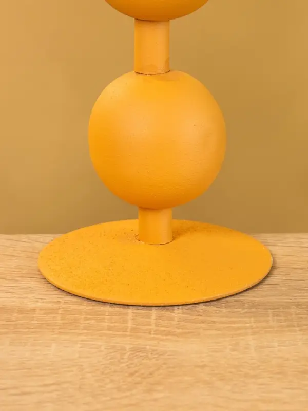 Подсвечник на 1 свечу &laquo;Песок&raquo;, с 2 сферами, 8.5&times;8.5&times;18+/- 1 см