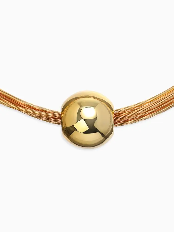 Набор 2 пред-та: колье, браслет "Бусина на нитях", цвет золото