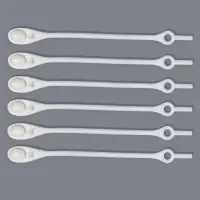 Набор шнурков для обуви, 6 шт., силиконовые, полукруглые, на застёжке, 4 мм, 11 см, белый