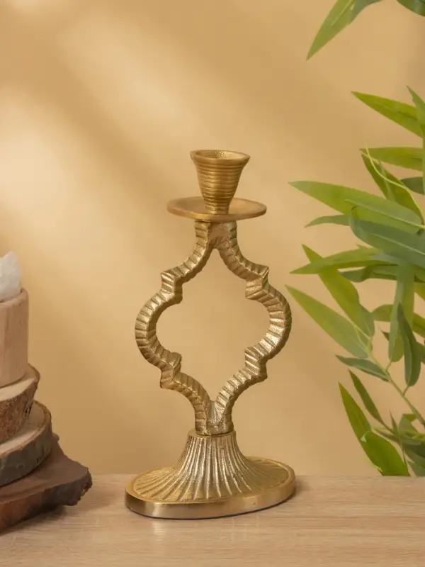 Подсвечник "Слияние" алюминий 12х8х23 см