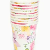 Стакан одноразовый бумажный &laquo;Акварельные цветы&raquo;, 250 мл