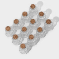 Набор баночек стеклянных для специй с пробковой крышкой Доляна &laquo;Парфе&raquo;, 50 мл, 4,9&times;8,3 см, 12 шт