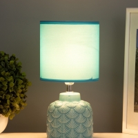 Лампа настольная "Исида" 1х40Вт Е14 голубой 14х14х28см