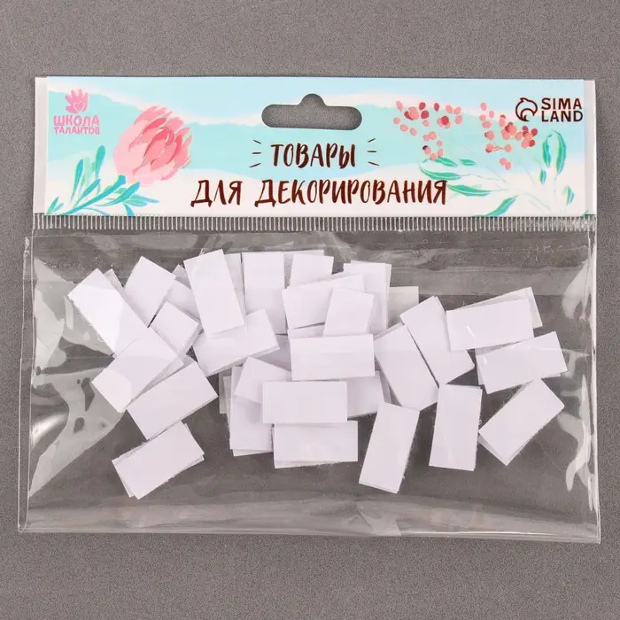 Липучка на клеевой основе &laquo;Прямоугольник&raquo;, набор 30 шт., размер 1 шт: 1 &times; 1,6 см