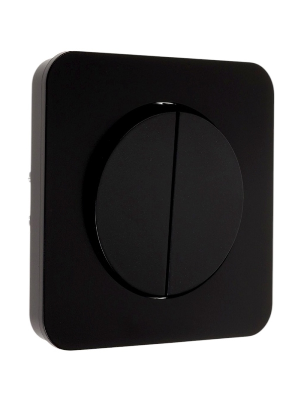 Выключатель проходной, серия "Circular", 10 А, 2 кл., скрытый, черный