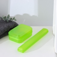 Набор дорожный, футляр для зубной щётки 19 см, мыльница 10&times;6&times;3,5 см, цвет МИКС