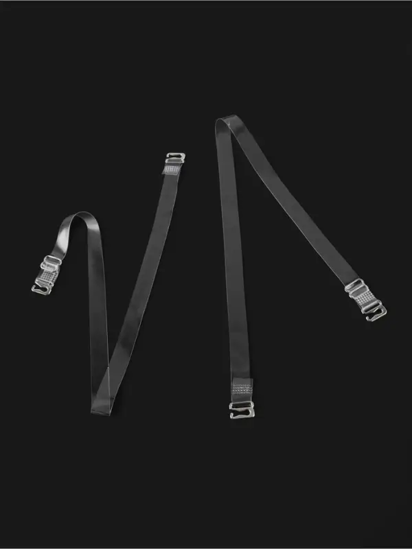 Лямки для бюстгальтера, силиконовые, фурнитура металл, 1 см, 37 см, пара, прозрачные