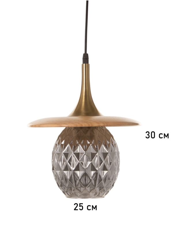 Светильник BayerLux ЭКО "Кен" 1х40Вт Е27 черный/коричневый 23х23х100см