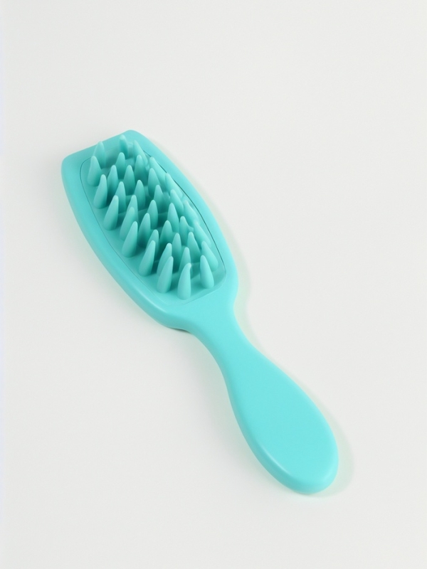 Расческа с круп зубьями 21*5,7*4см силикон голуб пакет QF
