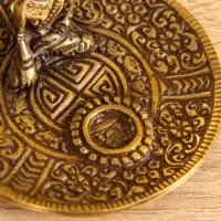 Подставка под благовония "Будда на тарелке" латунь 7 см