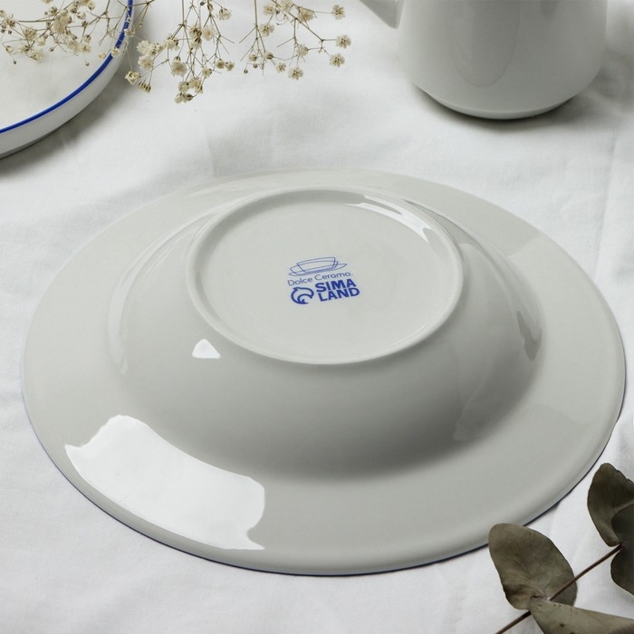 Тарелка плоская керамическая &laquo;Ласточка&raquo;, 22.4 см, 300 мл, цвет белый