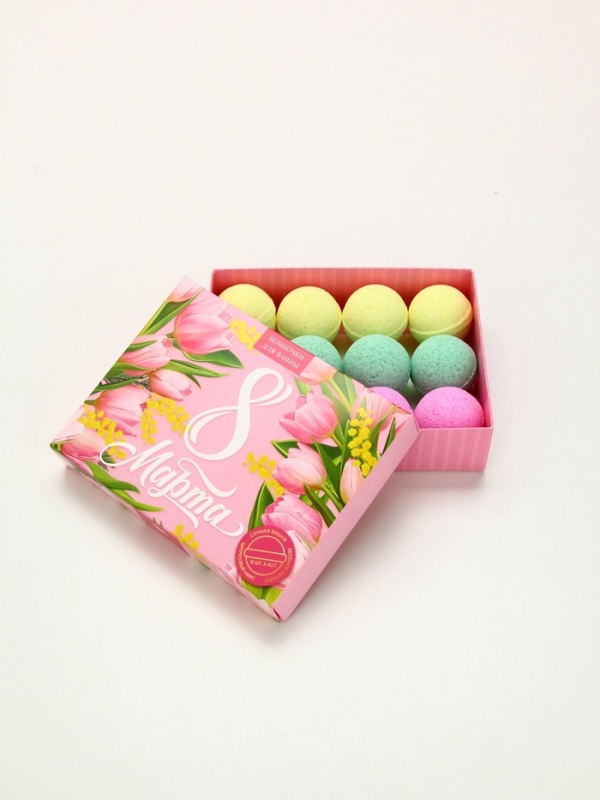 Набор бомбочек для ванны "С 8 марта!", 12 шт по 40 г