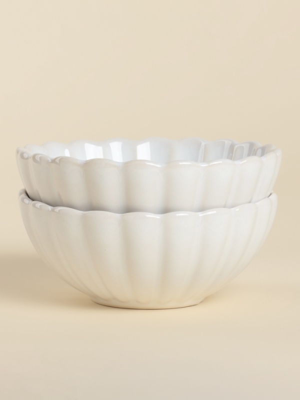 Набор салатников 2 шт SL Home "Нимфея" 580 мл, 13,3х5,5 см, цвет теплый белый