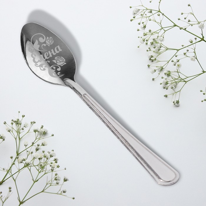 Ложка именная с 8 Марта &laquo;Елена&raquo;, 3 х 14 см.