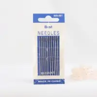 Иглы швейные, d=1.03 мм, 5.6 см, с золотым ушком, 10 шт.