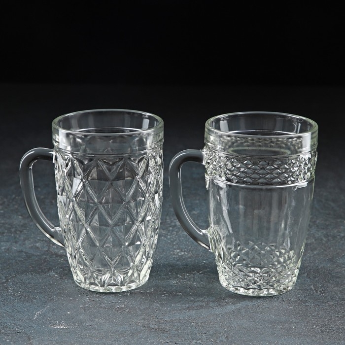 Кружка стеклянная &laquo;Капучино&raquo;, 400 мл, МИКС