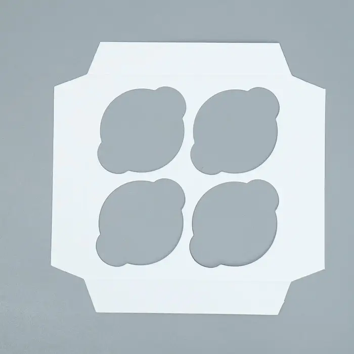 Коробка для капкейков, кондитерская упаковка двухсторонняя, 4 ячейки &laquo;Бабочки&raquo;, 16 х 16 х 10 см