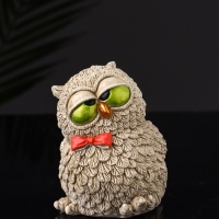 Набор фигур "4 совы на подносе" размер 20х10х10 см, бежевый