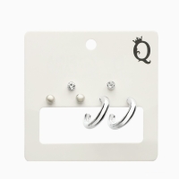 Набор серьги 3 пары &laquo;Классика&raquo; кольца, цвет серебро