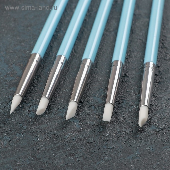 Набор кондитерских кисточек для декорирования &laquo;Бирюза&raquo;, 5 шт, цвет голубой