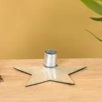 Подсвечник на 1 свечу "Звезда" серебряная 13х12х3 см