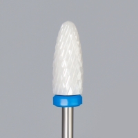 Фреза керамическая для маникюра &laquo;Кукуруза&raquo;, средняя нарезка, 6 &times; 15 мм, в пластиковом футляре, цвет белый