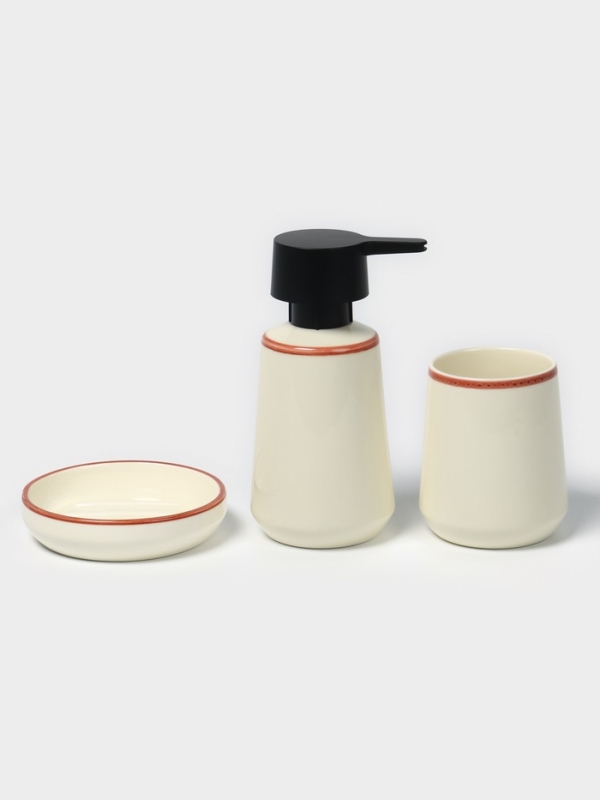 Набор для ванной "Классик" 3 предмета (дозатор для мыла, стакан, мыльница)