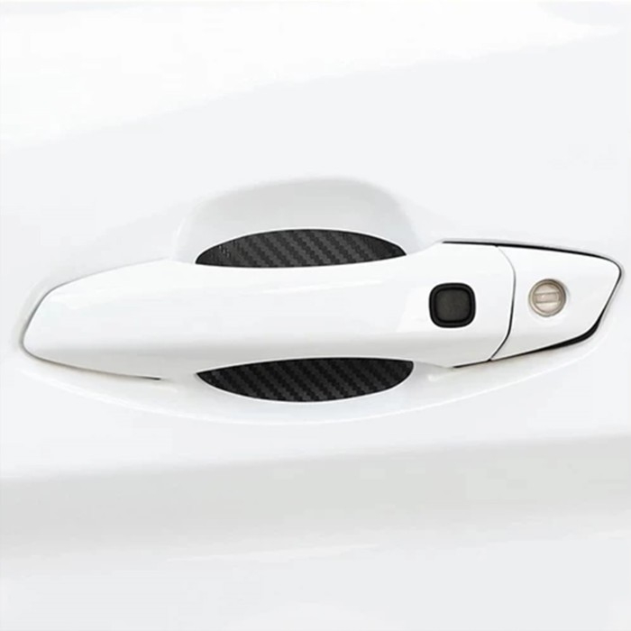 Защитная пленка под ручки дверей, 3D карбон, 5х6.8 см, черный, набор 4шт