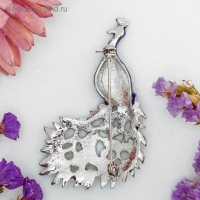 Брошь &laquo;Павлин роскошный&raquo; цветная в серебре