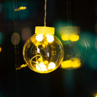 Гирлянда &laquo;Бахрома&raquo; 2.4 &times; 0.7 м с насадками &laquo;Шарики&raquo;, IP20, прозрачная нить, 108 LED, свечение тёплое белое, 8 режимов, 220 В