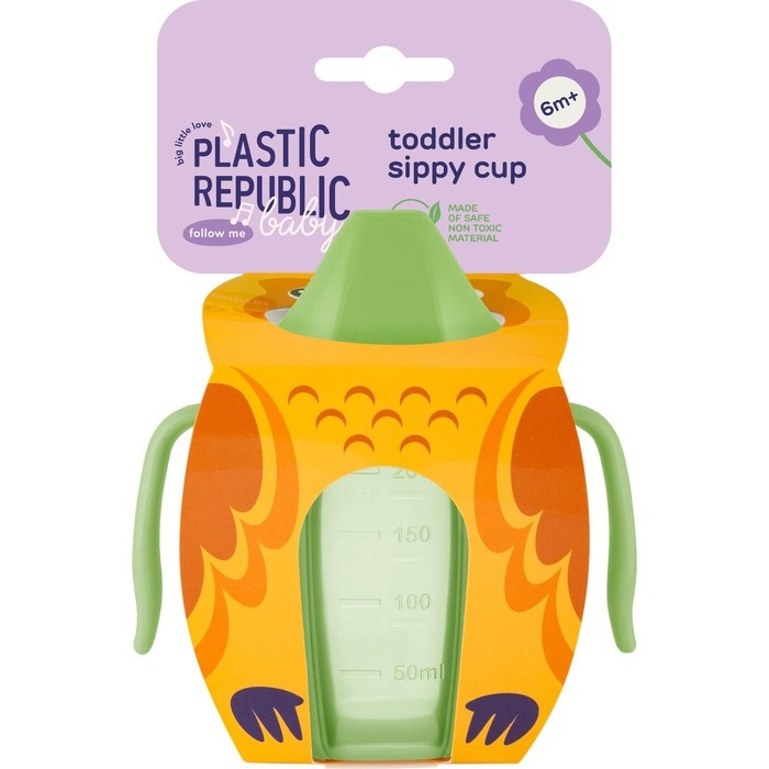 Поильник детский с твёрдым носиком &laquo;Follow Me&raquo;, 200 мл., с ручками, цвет зеленый