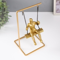 Сувенир полистоун "Мыслитель" золото 26х13х13 см