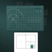 Мат для резки, трёхслойный, 22 &times; 15 см, А5, цвет зелёный