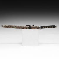 Сувенирное оружие &laquo;Катана&raquo;, чёрные ножны с узорами в виде дракона, 70 см