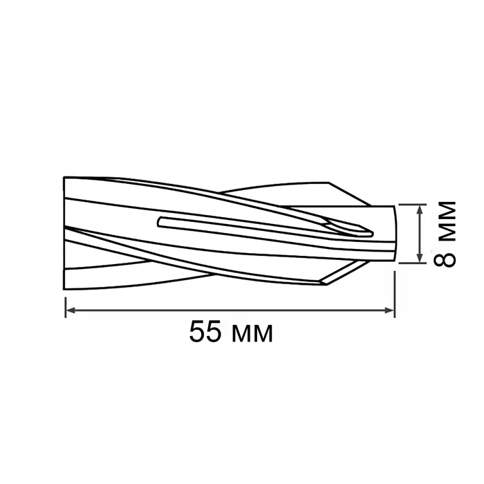 Дюбель ТУНДРА, для газобетона, нейлоновый, 8х55 мм, 100 шт
