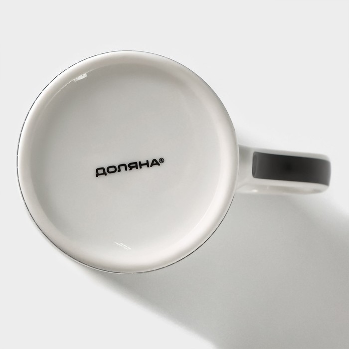 Кружка фарфоровая Доляна &laquo;Кошачьи будни&raquo;, 300 мл, цвет белый