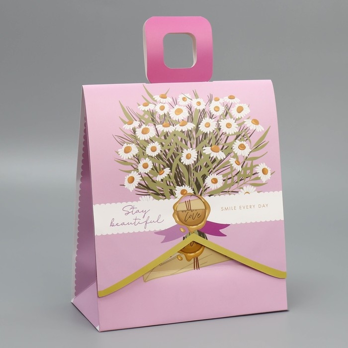 Пакет подарочный с формовым клапаном, упаковка, &laquo;Вдохновляй&raquo;, 23 х 27 х 11.5 см
