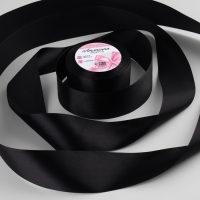 Лента атласная, 50 мм &times; 23 &plusmn; 1 м, цвет чёрный №39
