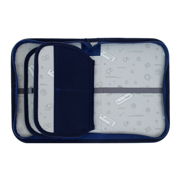 Пенал 3 секции, вкладка внутри, 140 х 210 х 40 мм, тканевый, Calligrata TOP Block "Котик"