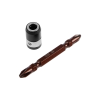 Бита двухсторонняя ТУНДРА, сталь S2, круглый магнитный фиксатор, PH2 х 65 мм