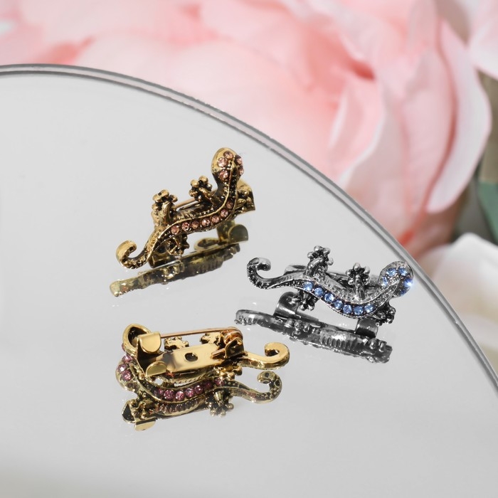 Брошь &laquo;Ящерка&raquo; мини, цвет МИКС (неделимая фасовка 12 шт., цена за шт.)