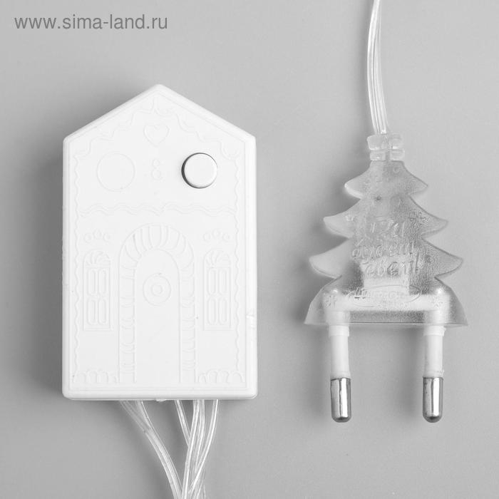 Гирлянда &laquo;Нить&raquo; 5 м, IP20, прозрачная нить, 50 LED, свечение тёплое белое, 8 режимов, 220 В