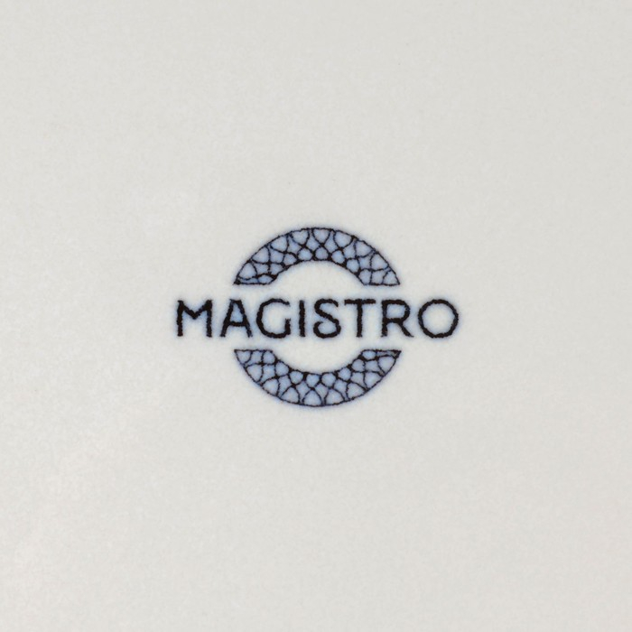 Тарелка фарфоровая десертная Magistro Ocean, d=17 см, цвет голубой