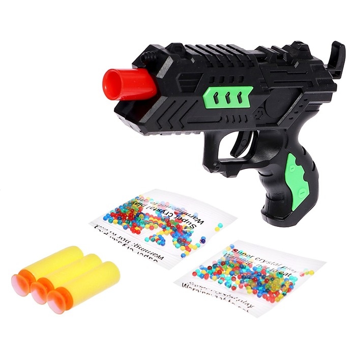 Бластер &laquo;Сверчёк&raquo;, стреляет мягкими и гидрогелевыми пулями, цвет МИКС